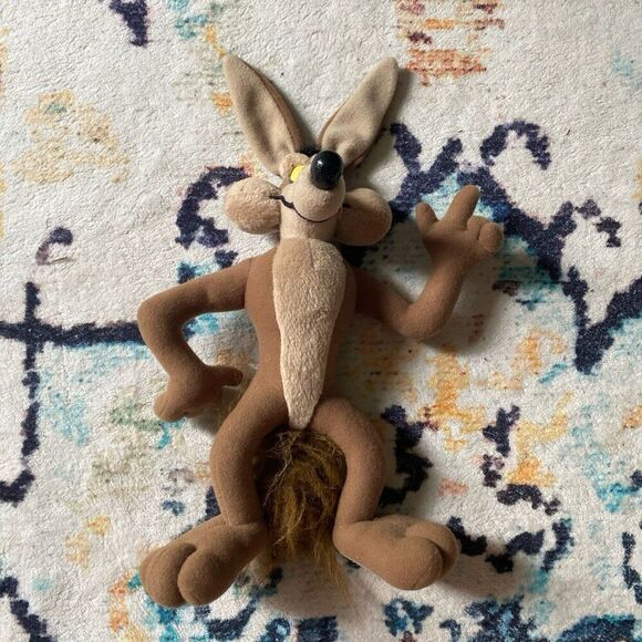 Rare vintage looney tunes Wile E Coyote tyco plush 90s small - Picture 5 of 6